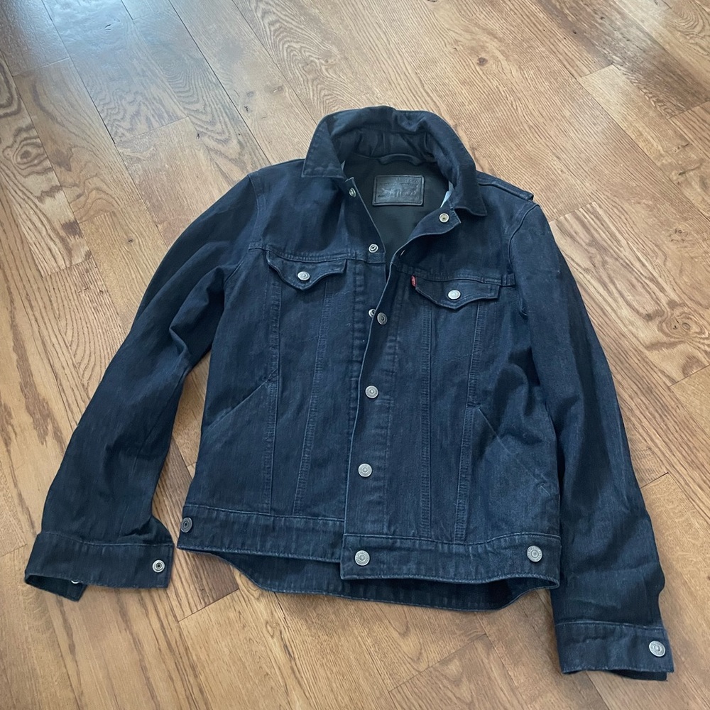 LEVI’s Commuter Jean Jacket Size Small (Men’s). Hidden nylon hood & H2O resist